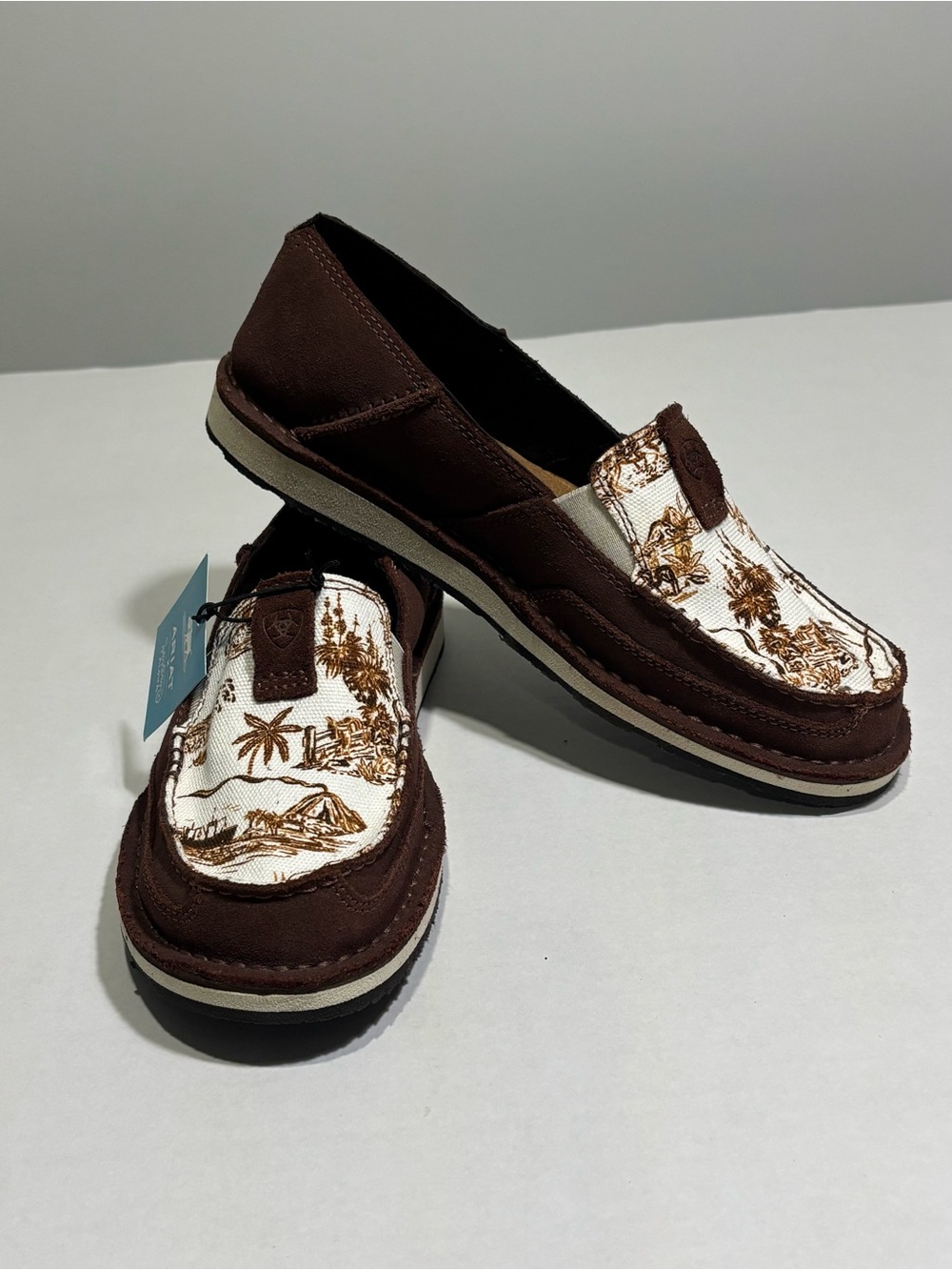 Ariat Cruiser Women’s Slip-On Leather Comfort Shoes Brown Paniolo Print Size 9
